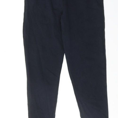 Marks and Spencer Boys Blue Cotton Jogger Trousers Size 13-14 Years Regular Drawstring