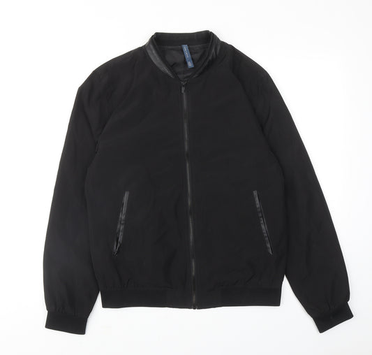 Zara Mens Black Jacket Size L Zip
