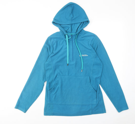 Mountain Warehouse Womens Blue Polyester Pullover Hoodie Size 10 Zip