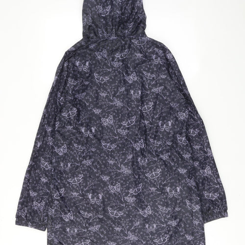 Peter Storm Womens Purple Geometric Rain Coat Coat Size 12 Zip - Butterfly Pattern