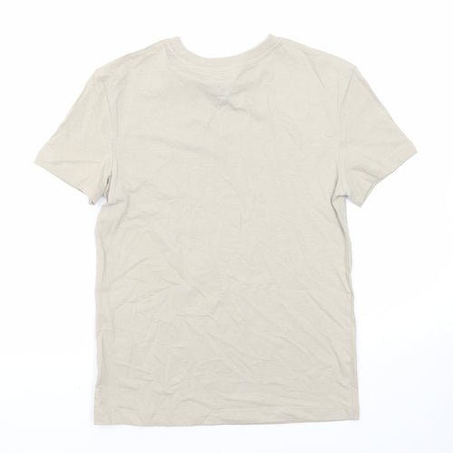 Marks and Spencer Boys Beige Cotton Basic T-Shirt Size 9-10 Years Round Neck Pullover - Gaming