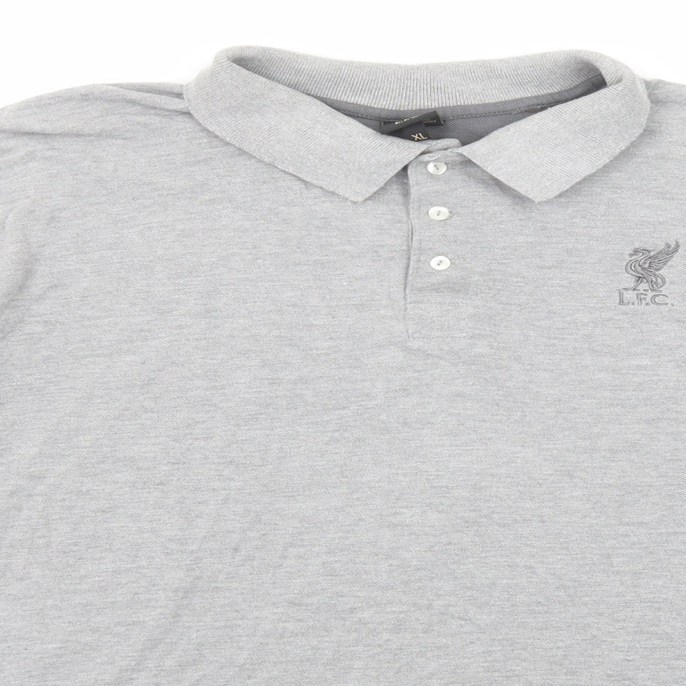 Liverpool FC Mens Grey Cotton Polo Size XL Collared Button