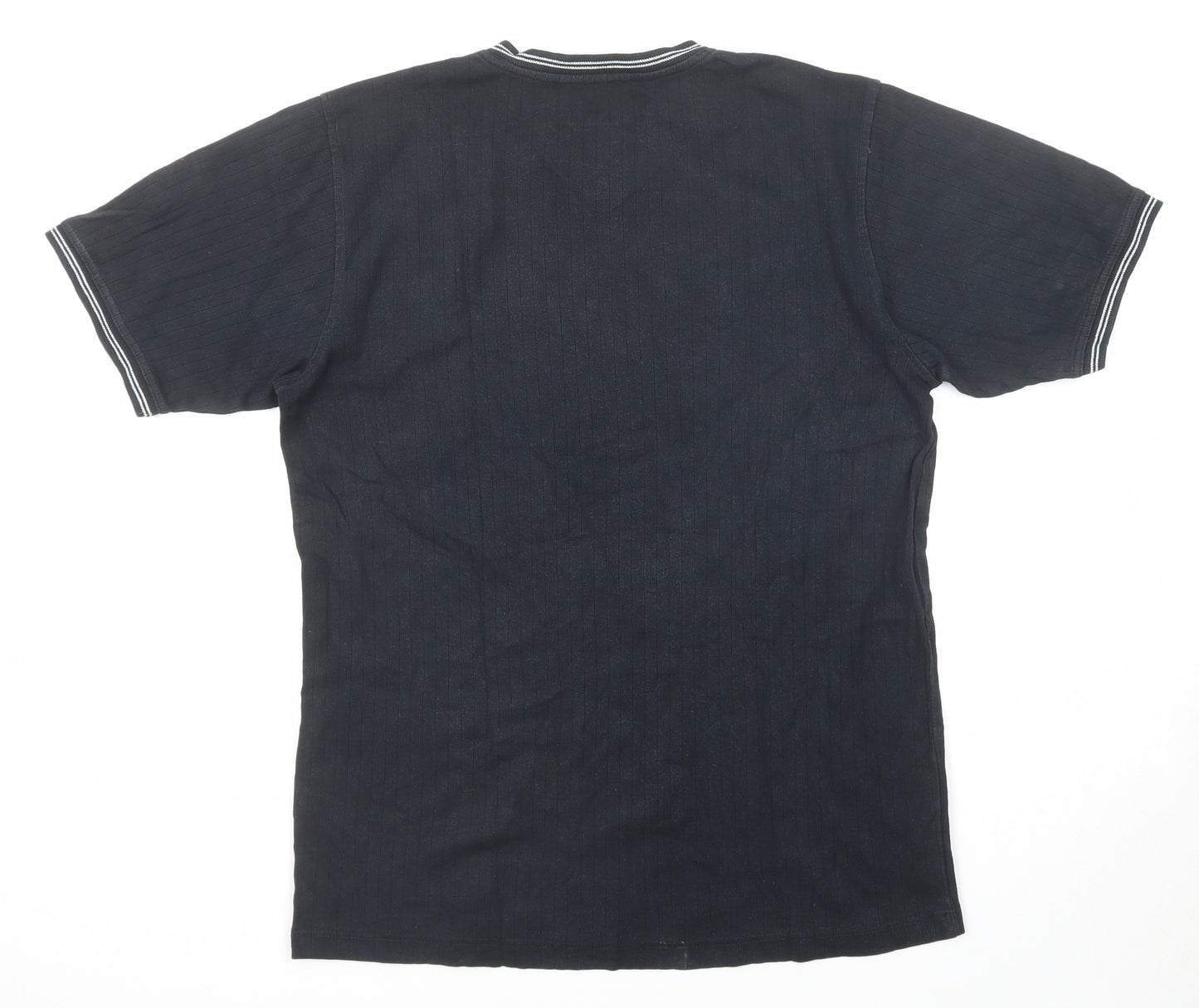 NEXT Mens Black Cotton T-Shirt Size S V-Neck
