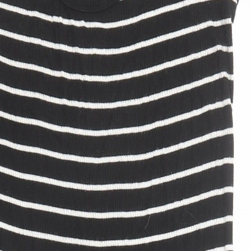 FOREVER 21 Womens Black Striped Viscose Tank Dress Size 20 Round Neck Pullover