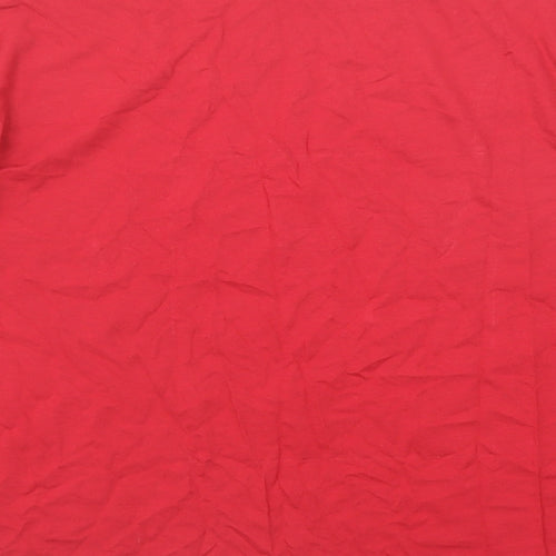 Marks and Spencer Mens Red Cotton T-Shirt Size M Round Neck