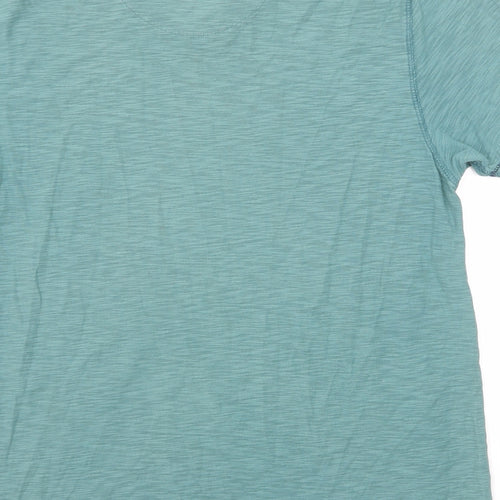 MANTARAY PRODUCTS Mens Green Cotton T-Shirt Size M V-Neck