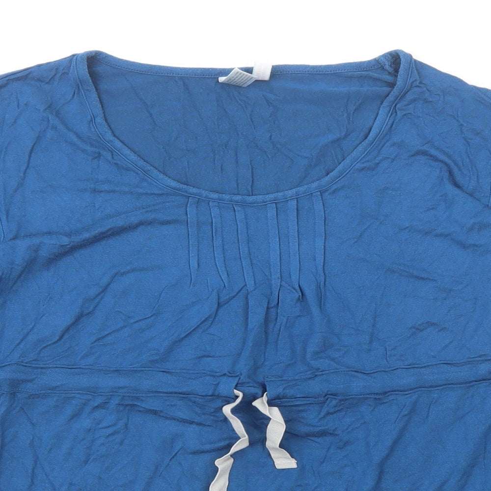Kenneth Cole Reaction Womens Blue Modal Basic T-Shirt Size L Scoop Neck