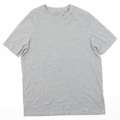 Marks and Spencer Mens Grey Cotton T-Shirt Size 2XL Round Neck