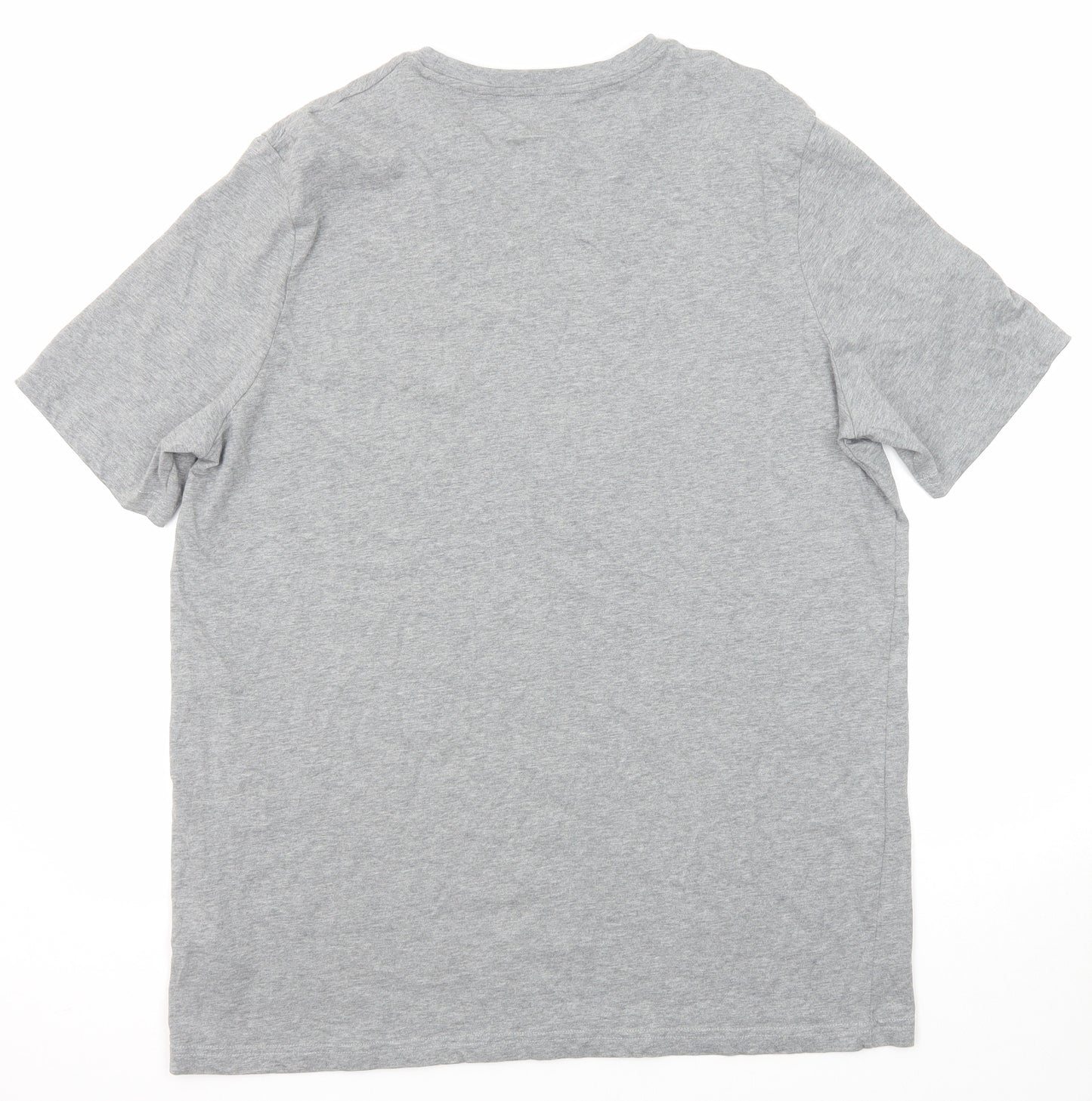 Marks and Spencer Mens Grey Cotton T-Shirt Size 2XL Round Neck