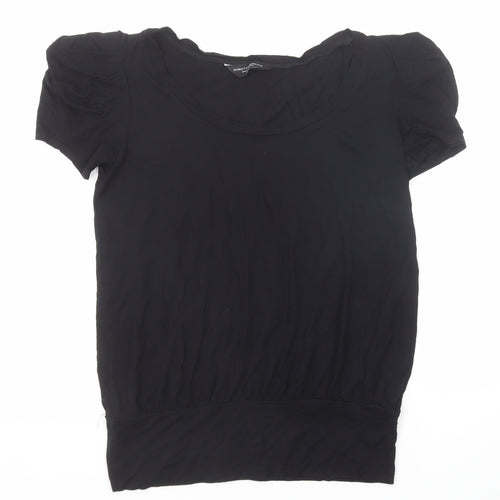 Dorothy Perkins Womens Black Viscose Basic T-Shirt Size 12 Round Neck