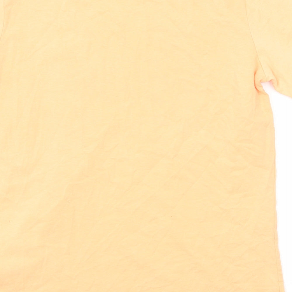 Animal Boys Orange Cotton Basic T-Shirt Size 9-10 Years Round Neck Pullover