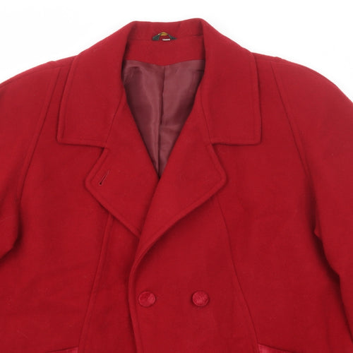 Eleganze Womens Red Overcoat Coat Size 22 Button
