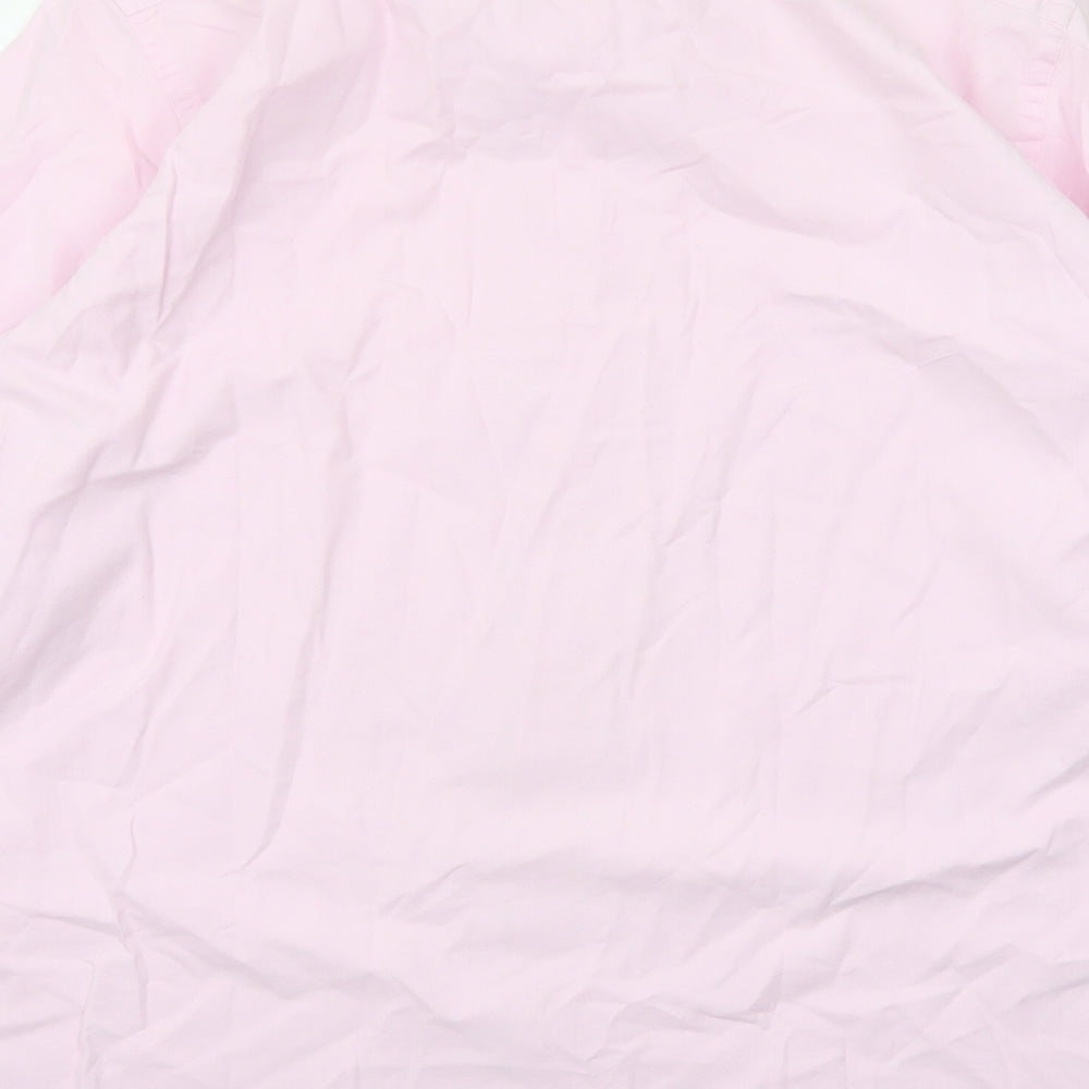 Austin Reed Mens Pink Cotton Dress Shirt Size L Collared Button