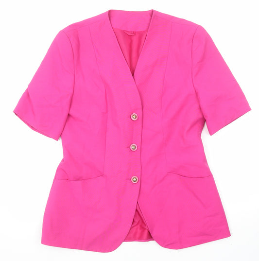 Richards Womens Pink Jacket Blazer Size 14 Button