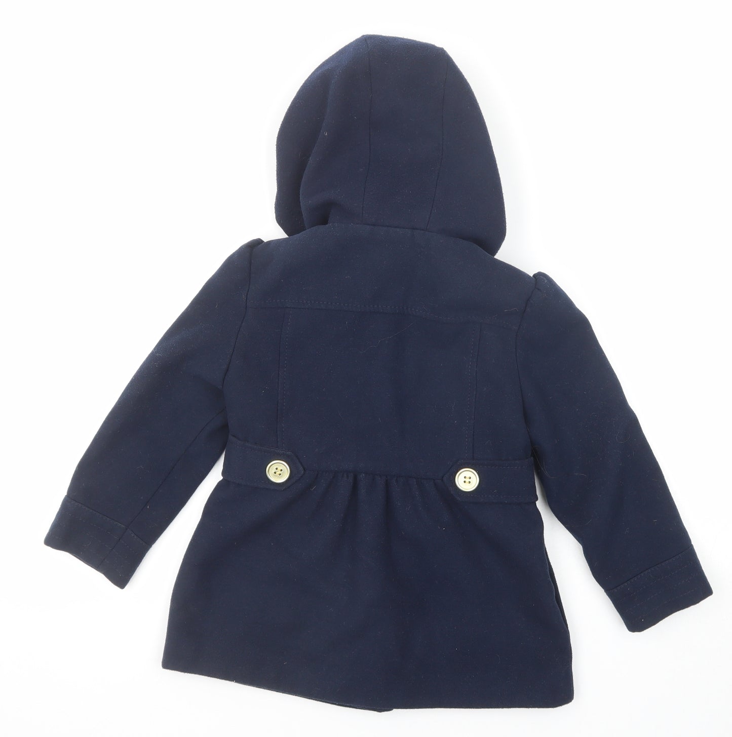 NEXT Girls Blue Pea Coat Coat Size 4-5 Years Button