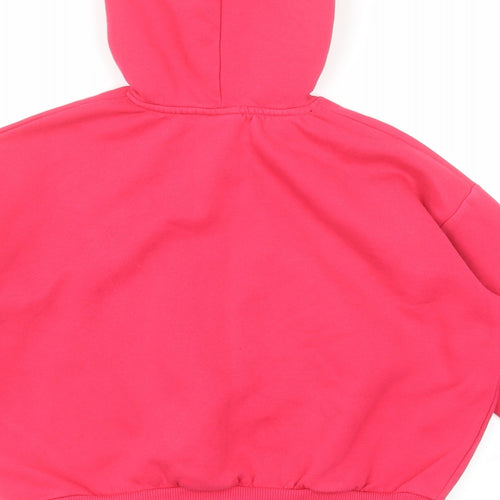 River Island Girls Pink Cotton Pullover Hoodie Size 11-12 Years Pullover - Barbie