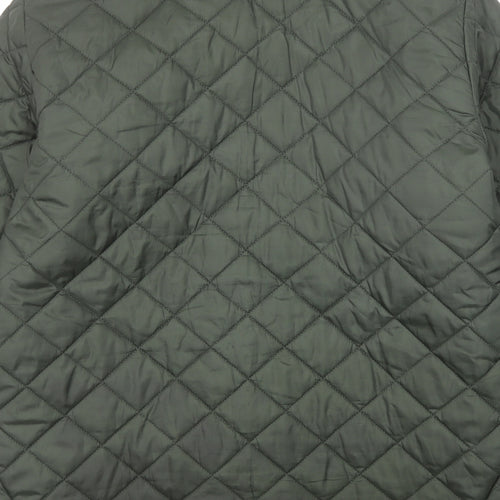Bernard Weatherhill Mens Green Quilted Jacket Size M Snap