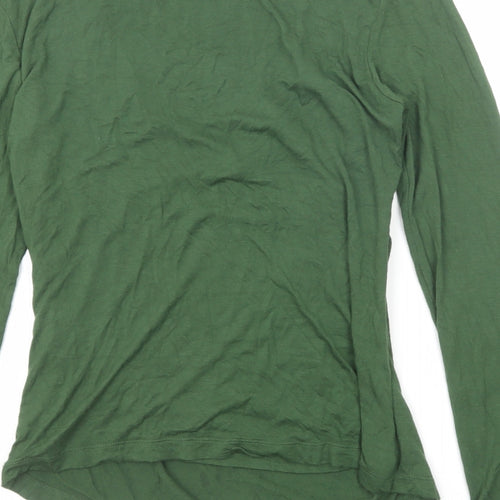 Ness Womens Green Viscose Basic T-Shirt Size M Cowl Neck