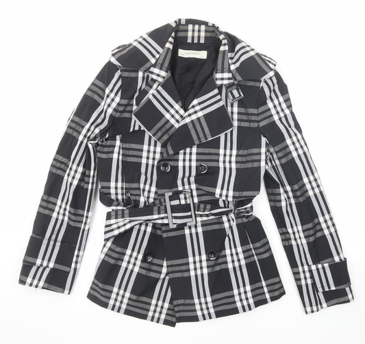 Zara Womens Black Plaid Jacket Size L Button
