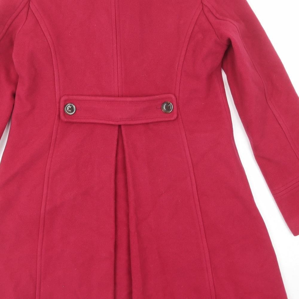 Lands' End Womens Pink Overcoat Coat Size 14 Button