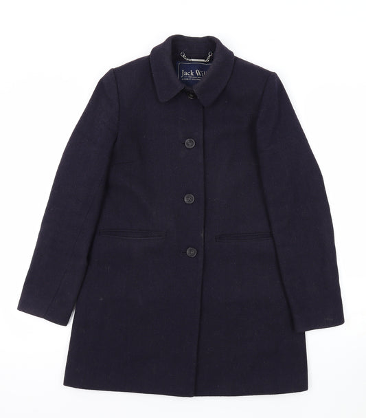 Jack Wills Womens Blue Pea Coat Coat Size 10 Button