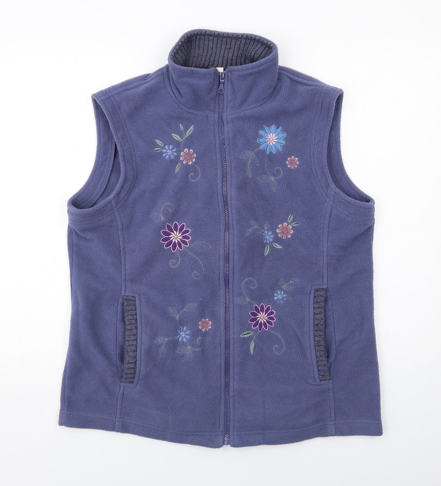 Damart Womens Blue Floral Jacket Size 18 Zip