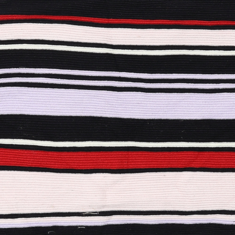 H&M Womens Multicoloured Round Neck Striped Cotton Pullover Jumper Size M