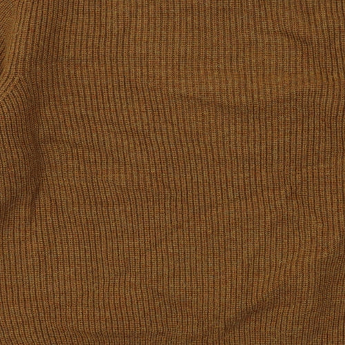 Marks and Spencer Mens Brown Round Neck Wool Pullover Jumper Size XL Long Sleeve