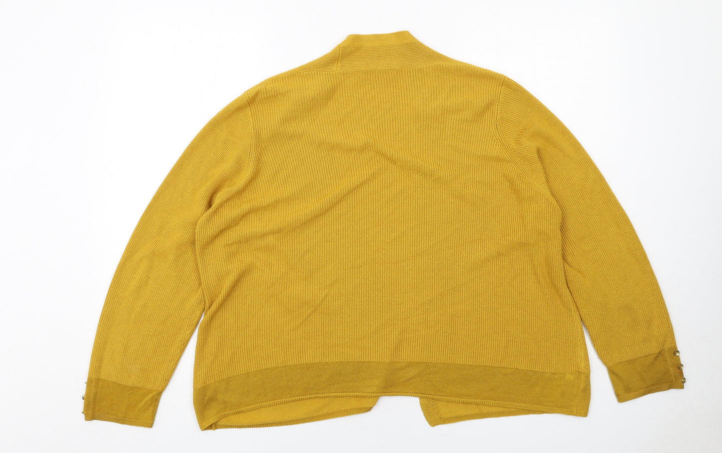 Per Una Womens Yellow V-Neck Viscose Cardigan Jumper Size 20