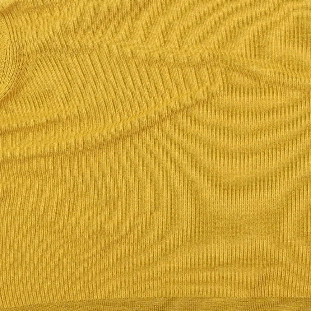 Per Una Womens Yellow V-Neck Viscose Cardigan Jumper Size 20