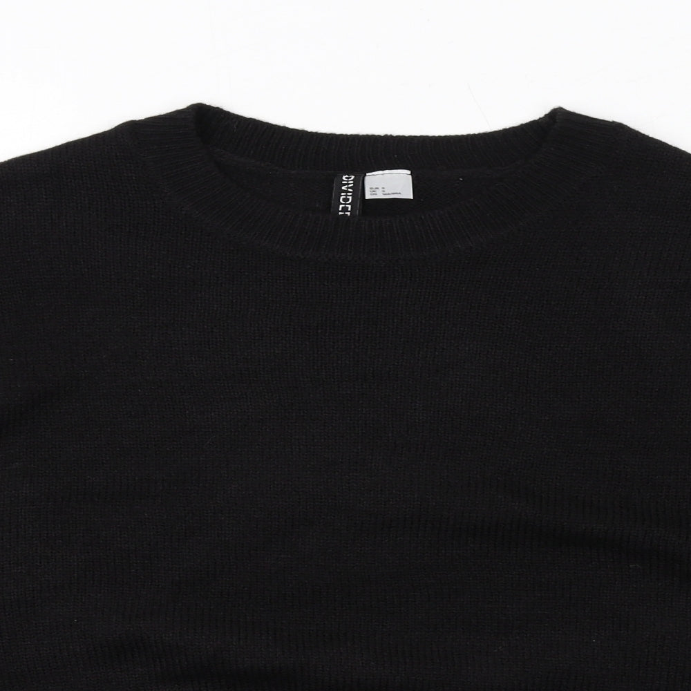 H&M Womens Black Round Neck Acrylic Pullover Jumper Size S