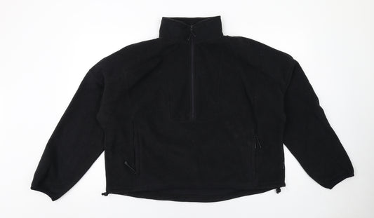GOODMOVE Womens Black Polyester Pullover Sweatshirt Size 16 Zip
