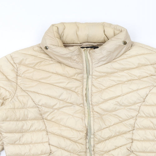 NEXT Womens Ivory Quilted Jacket Size 14 Zip