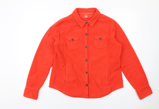 Lands' End Womens Orange Jacket Size 10 Button