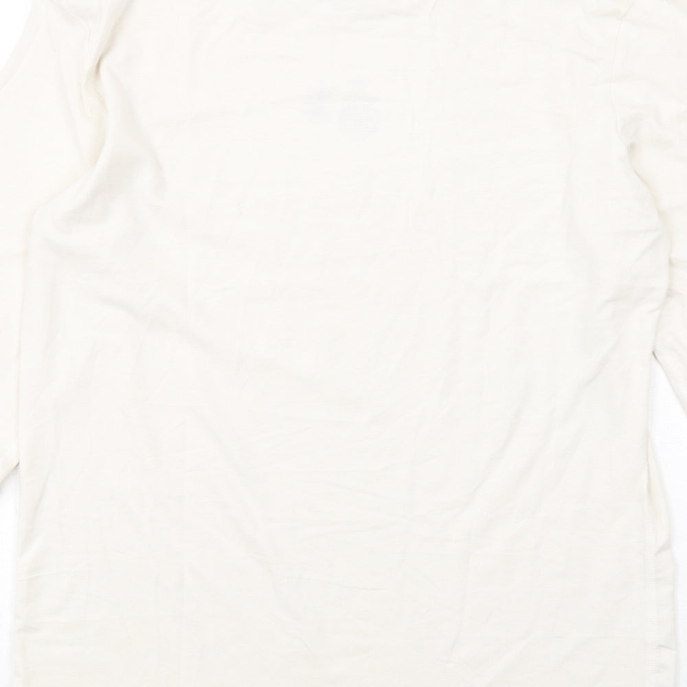 Marks and Spencer Womens Ivory Acrylic Basic T-Shirt Size S Round Neck