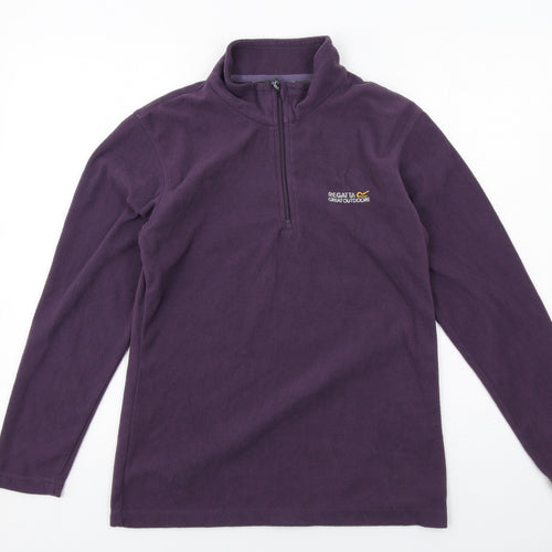 Regatta Womens Purple Polyester Pullover Sweatshirt Size 8 Zip