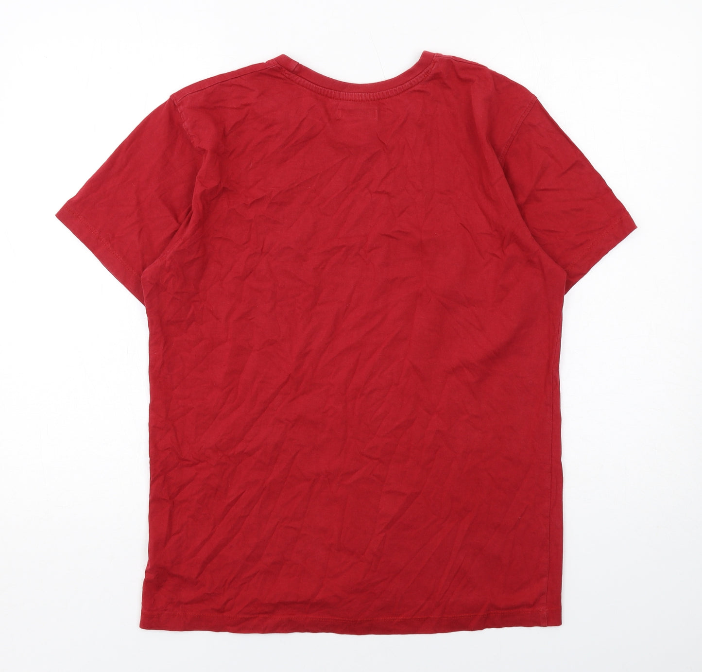Onfire Mens Red Cotton T-Shirt Size M Round Neck
