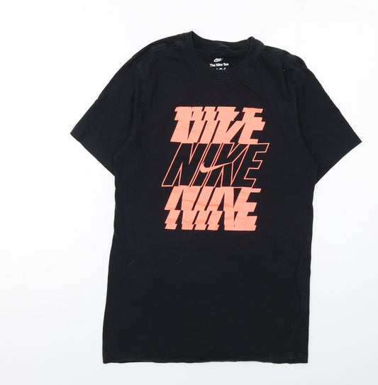 Nike Mens Black Cotton T-Shirt Size XS Round Neck