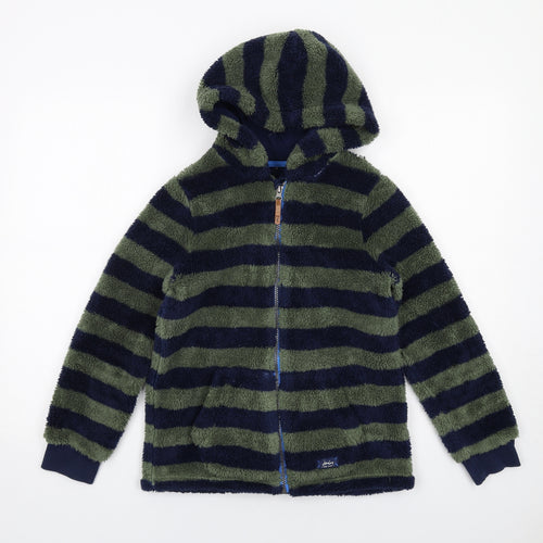 Joules Boys Blue Striped Jacket Size 11 Years Zip