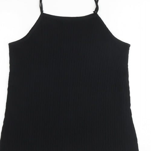 New Look Womens Black Polyester Basic Tank Size 10 Round Neck