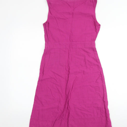 Maine Womens Pink Polyester Shift Size 12 V-Neck Zip