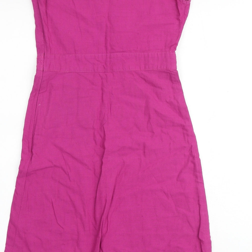 Maine Womens Pink Polyester Shift Size 12 V-Neck Zip