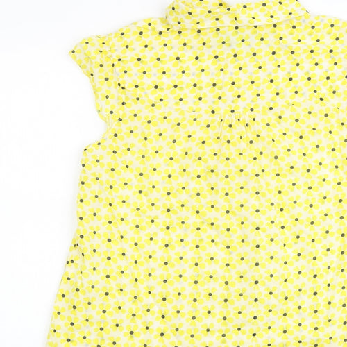 Dickins & Jones Womens Yellow Floral 100% Cotton Basic Tank Size 8 Collared