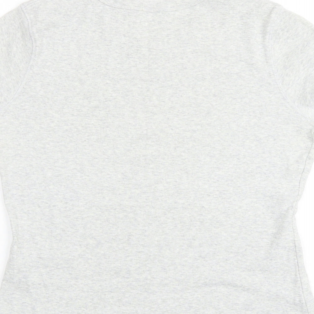 Marks and Spencer Womens Grey 100% Cotton Basic T-Shirt Size 16 Round Neck