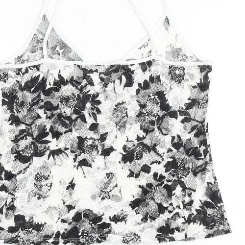 Per Una Womens Multicoloured Floral Polyester Basic Tank Size 16 V-Neck