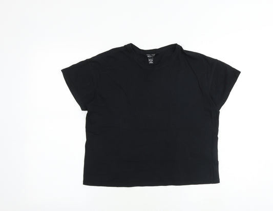 New Look Girls Black 100% Cotton Basic T-Shirt Size 14-15 Years Round Neck Pullover