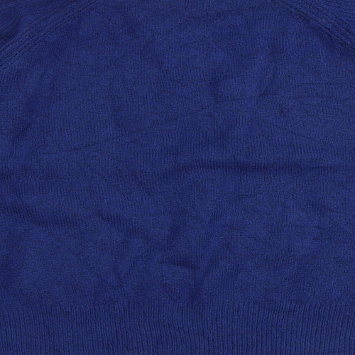 Marks and Spencer Womens Blue Round Neck Acrylic Pullover Jumper Size L