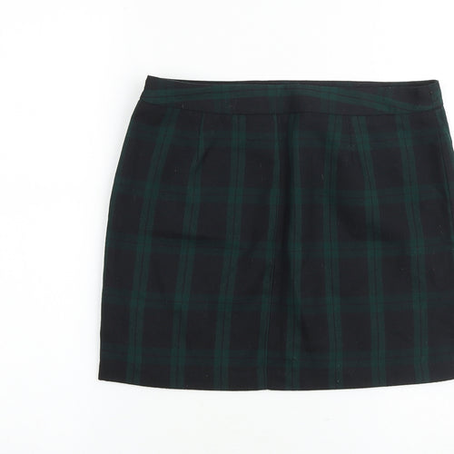 Gap Womens Green Plaid Polyester Mini Skirt Size 30 in Zip