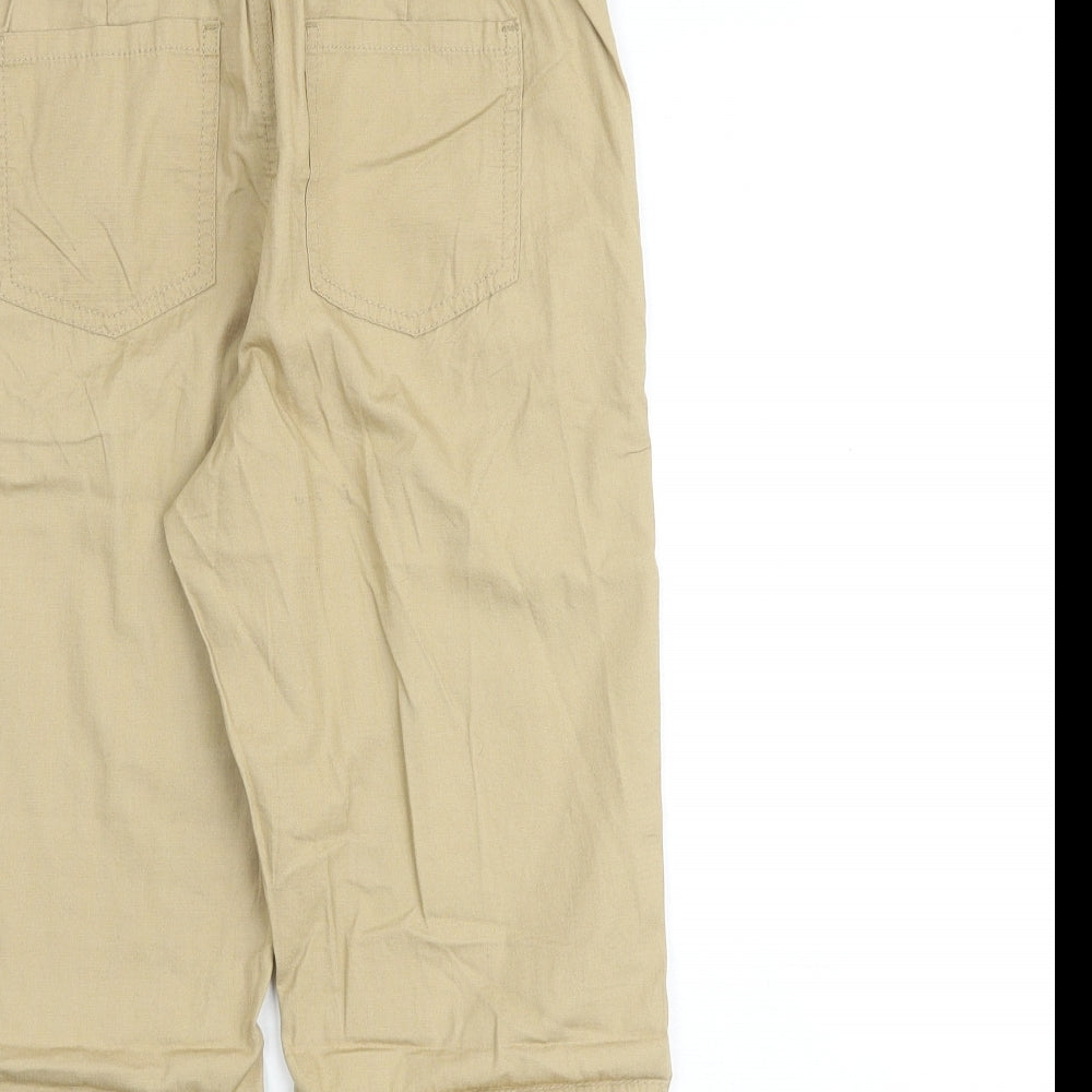 Blue Zoo Boys Beige Polyester Bermuda Shorts Size 12 Years Regular Drawstring