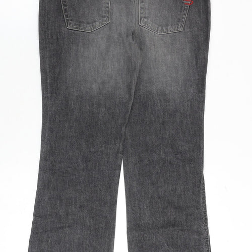Diesel Womens Grey Cotton Bootcut Jeans Size 28 in Regular Zip